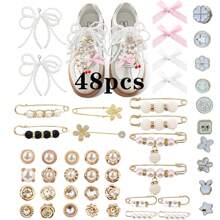 34 piezas de Charms para zapatos para tenis, Charms para cordones de zapato, Charms DIY para cordones de zapato para zapatos de mujer, decoraciones de joyería para zapatos, Charms para tenis, Kit de Charms para calcetines de basura y tenis de mujer - Accesorios de ropa - Ver 13