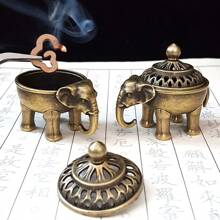 Arzător de tămâie pentru animale, Arzător de tămâie de elefant cu capac, Arzător de tămâie din metal, Colector de cenușă, Decor pentru casă/birou, Arzător de tămâie vintage, Bază pentru arzător de tămâie cu broaște, Suport portabil pentru tămâie, Decor pentru arzător de tămâie Zen, Romantic clasic european, Cină, Decorare interioară cu lumânări, Decorare camere - Multicolor - Vizualizare 3