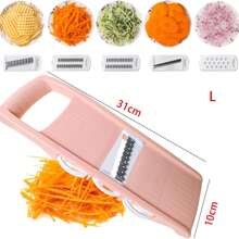 5 In 1 Mandoline Slicer For Kitchen, Vegetable Slicer Multi Blade Potato Chip, Veggie Slicer, Vegetable Cutter, Julienne Shredder And Peeler For Small Job In Kitchen - Pink - View 11