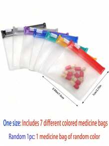 7 Piezas Bolsas de medicina portátiles con cremallera, estuche de medicina reutilizable para almacenar pastillas/tabletas, sello impermeable, vibraciones bohemias