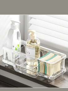 1/2pcs Sponge Stand For Kitchen Sink, Self-Draining Kitchen Sink, Tableware Sponge Organizer, With Removable Rag Rack, Bathroom Soap Dispenser Brush Holder Storage - Multicolor - View 6