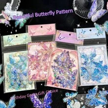 Novo manual de borboletas dimensionais de cristal 2025, adesivos decorativos DIY, suprimentos para decoração de diário DIY, lembrancinhas para festa de aniversário