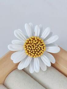 1pc Multi-Color Daisy Flower Metal Badge, Minimalist Elegant Lapel Pin Brooch - Daisy - View 5