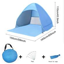 Tienda de playa de apertura automática, toldo portátil, cabina protectora del sol, adecuada para adultos, actividades al aire libre, camping, pesca, senderismo en parque, picnic