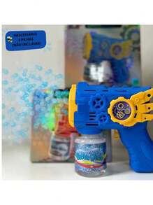 Automatic Bubble Blower Machine, Colorful, Kids Toy, Blue Red, 50ML - Azul - Ver 2