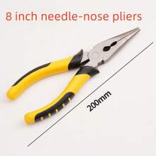 1 件/3 件工业级碳钢夹具套装，6 英寸和 8 英寸多功能夹具，防滑防锈钢丝钳，尖嘴钳，斜口钳，用于切割、剥线和夹紧，电工橡胶手柄实用钳，室内/室外维护工具 - 彩色 - 查看 8