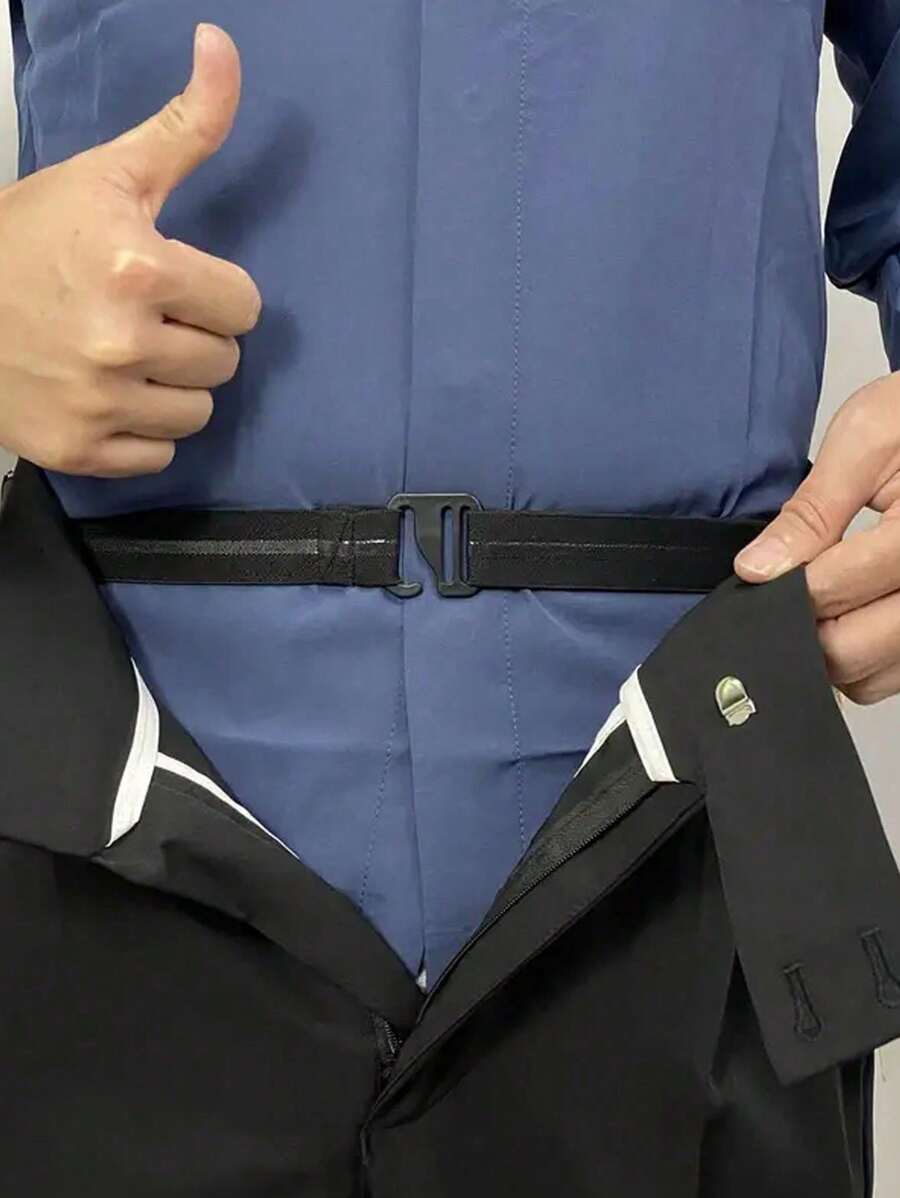 衬衫固定带加 Tuck-It 腰带式男士衬衫固定带，衬衫固定带衬衫塞衬衫固定器，男士可调节松紧带，带防滑胶，正式和专业服装腰带 - 保持衬衫塞入，均码，黑色中国新年情人节礼物和日常穿着 - 彩色 - 查看 1