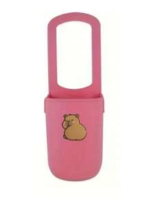 1 pieza Soporte de silicona para taza con diseño de Capibara de dibujos animados, soporte portátil multifuncional de silicona para bebidas para cochecito, portavasos universal para bicicleta, silla de ruedas, andador, scooter, portabotella para bebé, gran capacidad, organizador resistente de botellas de agua - Portabebidas fácil de acoplar para ayudas a la movilidad, capacidad para múltiples botellas, material de silicona resistente - Para padres, personas mayores y viajeros - Perfecto para hidratarse en movimiento