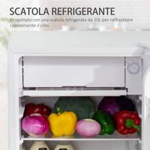 HOMCOM Frigorifero Piccolo 91L MonoPorta Reversibile con Congelatore, Mini Frigo da Camera Tavolo Silenzioso Classe E Compatto Portatile con Temperatura Regolabile, Libera Installazione - Spina tipo F UE (220-240 V) - Visualizzare 4
