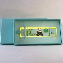 1 pieza Regla marcapáginas de panda, recuerdo cultural y creativo de dibujos animados lindos con estilo chino (estilo aleatorio), vuelta al colegio - Multicolor - Ver 6