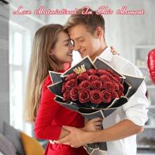 DIY Glitter Roses Bouquet - 24/36 Artificial Red Roses With Glitter, Perfect For Mother's Day, Graduation Bouquet, Anniversaries, Weddings & Engagements