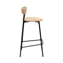 2-Piece Hand Woven Paper Rope Bar Stool Bohemian Round Kitchen Restaurant Bar Chair - Bộ A-2 món (màu gỗ) - Xem 10