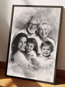 Catygift 定制照片水彩画，将挚爱之人融入画作，个性化帆布装裱，海报墙饰，照片定制纪念全家福，贴心慰问爷爷的艺术礼物，多功能，装饰性强，可重复使用，精致时尚，高品质，色彩丰富，现代简约，可定制，个性化，独一无二，送给他的理想礼物，送给她的理想礼物，送给男友、爸爸、女友、妈妈、家人、朋友，茶室，家居，花园，办公室，周年纪念日，情人节，母亲节，生日，父亲节，毕业典礼，婚礼，乔迁之喜，家居焕新，定制墙饰，家居生活，圣诞氛围，纪念品，可重复使用，可爱，高品质