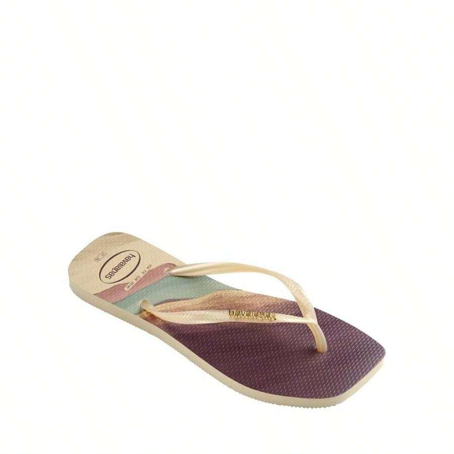 Havaianas Women's Slim Square  Flip Flop Sandals | Fall Fashion | Women Flip-Flops - Kem bơ - Xem 1