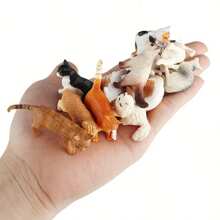 6/12 PCS Simulation Pet Cat, Kitten, Cat Statue Set, Model Toy, Children's Cognitive Education Toy, Halloween Christmas Party Decoration Ornament Gift - Multicolor - View 8