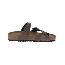 Women's Slide Sandals Adjustable Buckle Open Toe Slip-On Cork Footbed Slides Toe Loop Cross Strap Flat Sandal Comfort Casual Summer Slippers Shoes - 棕色 - 查看 4