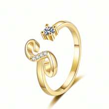 Juego de 26 anillos con letras del alfabeto inglés, joyería de anillos versátiles y ajustables de extremo abierto, regalo ideal para vacaciones