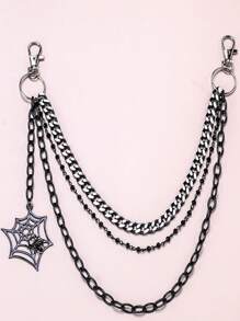 1pc Fashionable Punk Style Vintage Multi-Layer Spider Web Chain Belt Waist Chain, Suitable For Men And Women