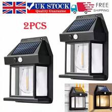 NetHong 2PCS Solar Wall Lamp Tungsten Filament Motion Sensor Outdoor Garden Security Lights