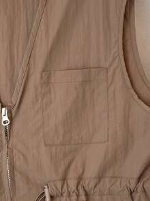 轻便无袖背心外套，新款通勤款式，轻盈透气，V领拉链收腰纯色百搭舒适女款无袖