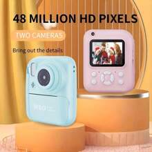 2025 New Kids Camera Instant Print, Selfie Digital Camera With 1080P Videos,Toddler Portable Travel Camera Toy For 3-9 Year Old Boys Girls(Included 32G TF Card),Birthday Gifts For Kids Age 3-12, - 彩色 - 查看 9