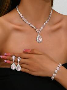 1 Set Women Fashion Jewelry Set - Necklace, Earrings, Bracelet