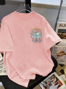 Teen Girl California Print Graphic Tees For Girl Short Sleeve T Shirts,Teen Girl's Summer Tops Crewneck Shirt Blouse