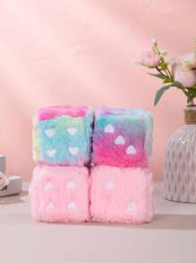 3-Inch Heart Embroidered Plush Dice Decorative Car Mirror Hanging Ornament, Soft, Easy To Install, Great Gift Idea - Plush Heart Embroidered Dice - View 6