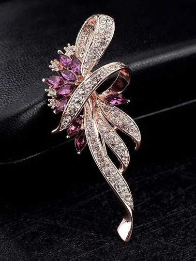 1pc Amethyst Flower Brooch, Vintage Style High-End Elegant Fashion Personalized Brooch For Suit, Suitable For Party, Festival, Daily Wear