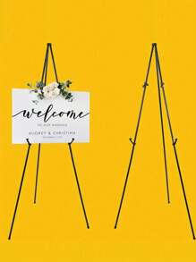 1PC 66inch Foldable Easel Stand, Baby Shower Sign Easel Stand - Portable Display Stand - Holds 5lbs" For Baby Shower Party Banner And Poster Display Adjustable Metal Tripod Ground And Tabletop Easel Stand, Large Floor Adjustable Metal Painting Easel Tripod Black Base Easter Gift,Wedding Basics Easel Stand Instant Floor Poster Lightweight Collapsible Birthday Wedding Outdoor Decoration