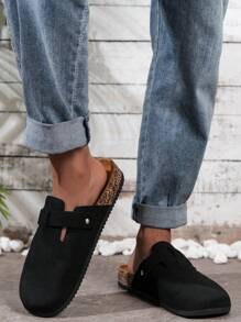 Men's Casual Minimalist Suede Flatform Slip-On Mules - Multicolor - View 2