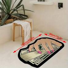 1 pieza Alfombra con estampado de billetes de dólar de estilo dibujos animados Ins, tapete asimétrico de terciopelo suave y lindo, antideslizante para sala de estar, dormitorio, cocina, baño, lavadero, pasillo, entrada, sala de juegos, decoración de hogar de todas las temporadas - Multicolor - Ver 12