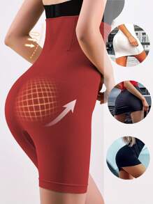 3PCS,Women's High Waist Seamless Panties Trainer Body Shaper Shorts Bottoms Tummy Slimming Sheath Woman Flat Belly Control Panties Hip Butt Lifter Briefs Panty Waist Trainer Tummy Control Underwear Shapewear - Black+Wine Red+Blue - View 6