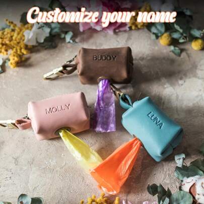 Customized Dog Poop Bag Holder, Dog Waste Bag Holder, Leather Dog Poop Bag Dispenser, Dog Waste Bag Dispenser,Cat Gift Ornamental,Engraved Stylish,Fashion,Colorful,Vintage,Cute,Contracted,Cuties Custom,Unique,Customized,Personalized Pet For Anniversaries,For Birthdays