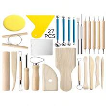14件套陶瓷艺术工具套装，包括：软陶泥、美甲硅胶点钻笔、画笔、钢珠棒 - 陶泥工具 - 查看 3