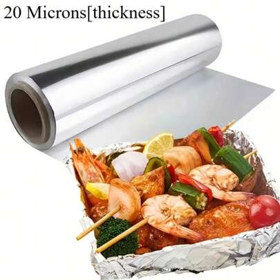 Holiday Celebration, Premium Thick Aluminum Foil Roll - Multi-Layered, Heat Resistant And Food , Disposable Aluminum Foil Roll - Ideal For Baking, Grilling And Cooking - Great For Kitchen Use And Outdoor Picnics, Camping | Multipurpose Kitchen Supplies | Multi-Ply Foil, Perfect For Camping, Barbecue, Picnic, Restaurant, Party | Oven, Baking, Air Fryer , Disposable Packaging, Great For Cooking And Storage, Picnic Pack | Grease Resistant | Thick Aluminum Foil, No Battery Required