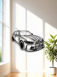 1pc Metal Car Wall Art, Creative Wall Decor, Room Decoration, Unique Modern Home Decor, Metal Wall Hanging, Gift For Car Enthusiasts, Birthday Gift, Father's Day Gift