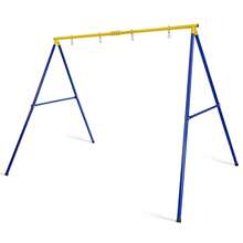 660 LBS Heavy-Duty Metal Swing Frame Extra Large Swing Stand For Kids And Adults - 黃色和藍色 - 查看 9