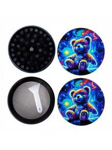 BROS Cosmic Bear Design Metal Grinder And Rolling Tray Starter Kit - Multicolor - View 7