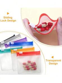 7 Piezas Bolsas de medicina portátiles con cremallera, estuche de medicina reutilizable para almacenar pastillas/tabletas, sello impermeable, vibraciones bohemias