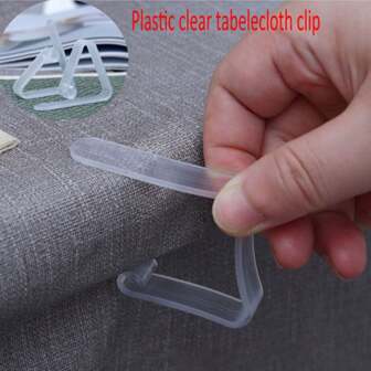 10 st/20/st/16 st/32 st genomskinliga plastduksklämmor för halkfri dukfixering, lämplig för bröllop, fester och familjemiddag