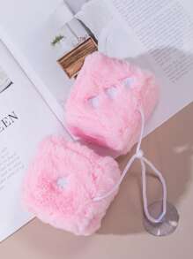 3-Inch Heart Embroidered Plush Dice Decorative Car Mirror Hanging Ornament, Soft, Easy To Install, Great Gift Idea - Plush Heart Embroidered Dice - View 4