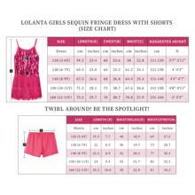 lontakids Lontakids Girls Sequin Fringe Party Dress Salsa Cha Cha Tassel Latin 2Pcs Dance Dress & Shorts Adjustable Spaghetti Strap 5-13 Yrs