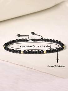 YAUKIA Delicada pulsera minimalista de malaquita y obsidiana negra - Pulsera delicada de piedra natural de malaquita - Pulsera de capas de cristal de malaquita y obsidiana - Regalo de piedra de nacimiento para mamá, esposa, amigas
