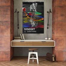 1 Pc Mindset Is Everything  Wooden Framed Canvas Painting -  Thickness 2.25cm/1inch,Home Gift Decoration, Room Decoration Aesthetic, Wall Decoration Art, Perfect Gift, Autumn And Winter Wall Decoration, Living Room Decoration, Bedroom Decoration, Kitchen Decoration, Entry Decoration, Bathroom Decoration, Direct Wall Painting, High Quality Wall Painting Poster