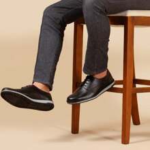 Men's Oxford Derby Dress Shoe For Everyday Wedding Work - Black - View 3