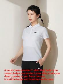 Skechers 1 pieza Camisa tipo polo de manga corta para mujer de Skechers, tejido deportivo cómodo y transpirable de moda