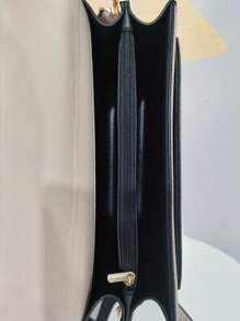 Lightweight, Business Casual Minimalist Flap Satchel Bag(Random Hardware Clips On Both Sides) For Teen Girls Women College Students, Rookies & White-Collar Workers Perfect For Office, College, Work, Business, Commute, Outdoors, Travel, Outings, Business Casual Woman Bag Perfect For Office Business And Work - Khaki - View 8