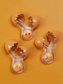 1pc Creative Cute Egg-Shaped Fridge Magnet, Realistic Resin Magnetic Sticker, Suitable For Kitchen, Dining Room, Home Decor, Living Room, Kitchen Decor, Perfect Gift For Halloween, Birthday - Multicolor - View 2