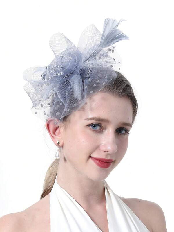 1 peça chapéu fascinator para mulheres faixa de cabeça para festa de chá Kentucky Derby casamento flor malha grampo de cabelo mini chapéus pequenos chapéus mini cartola mini boné, presentes